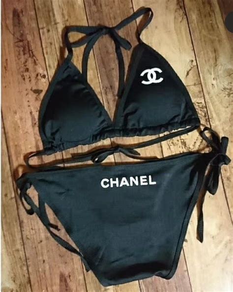 chanel labeled bathing suits|Chanel bikini peach.